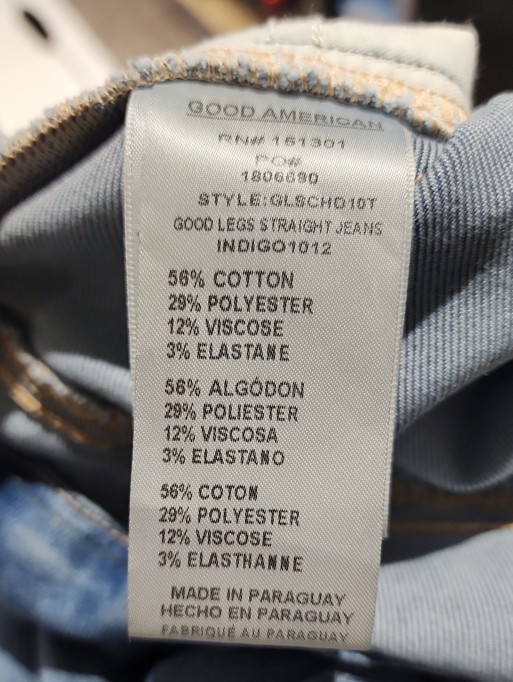 Good American Good Legs Mid Rise Straight Jeans In Indigo1012 - Picture 9 of 9